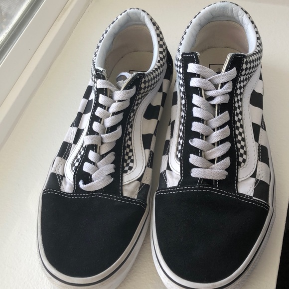 vans old skool black & white checkered skate shoes